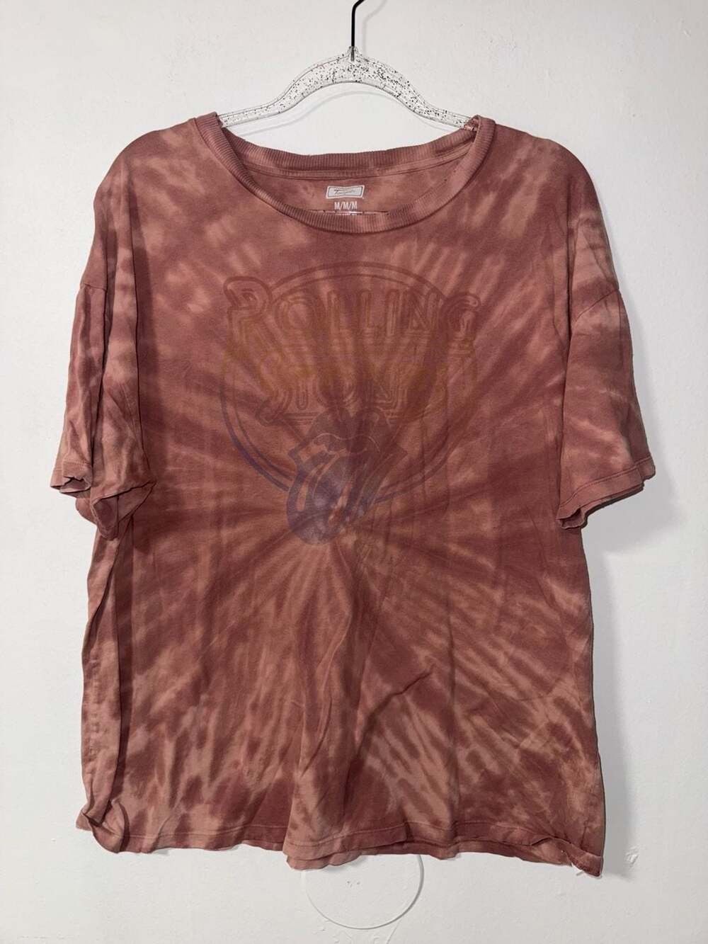 Tailgate The Rolling Stones Tie-Dye Oversized T-Shirt Pink Medium